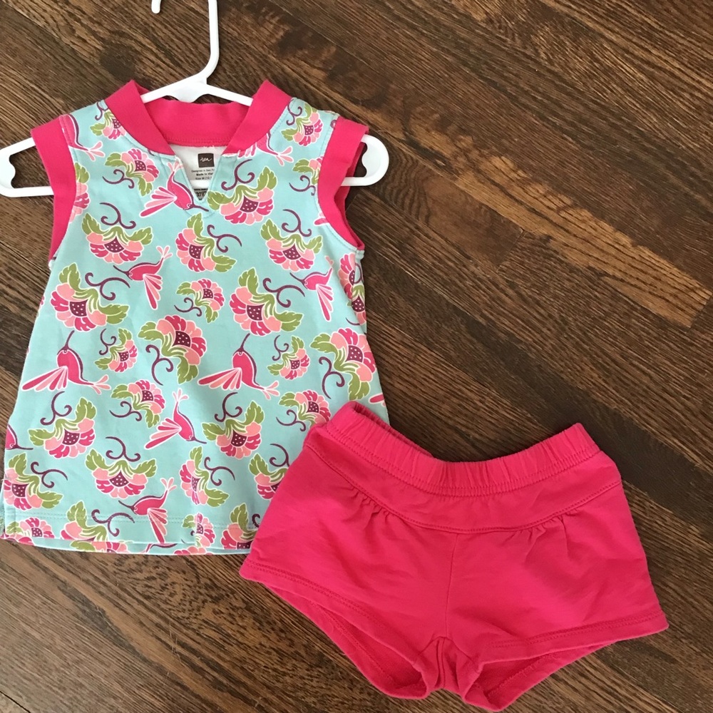 Boutique Tea Hummingbird top shorts set 12–18 mo